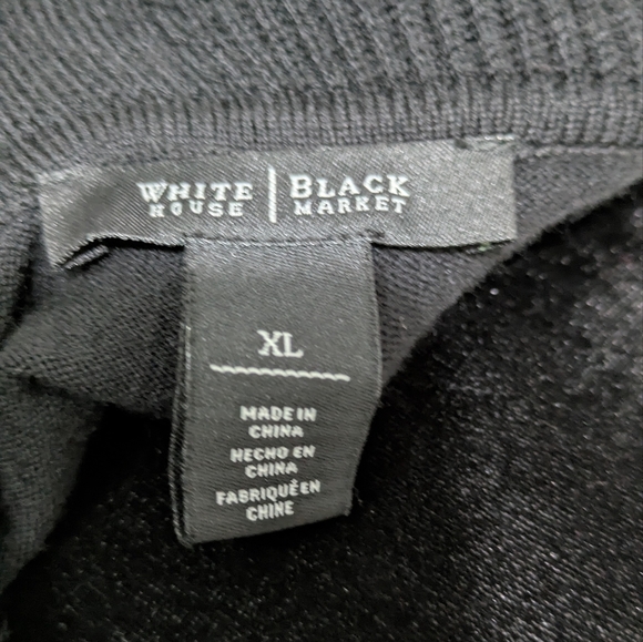 White House Black Market Off The Shoulder Black Knit Sweater Size XL Feminine - Picture 11 of 11